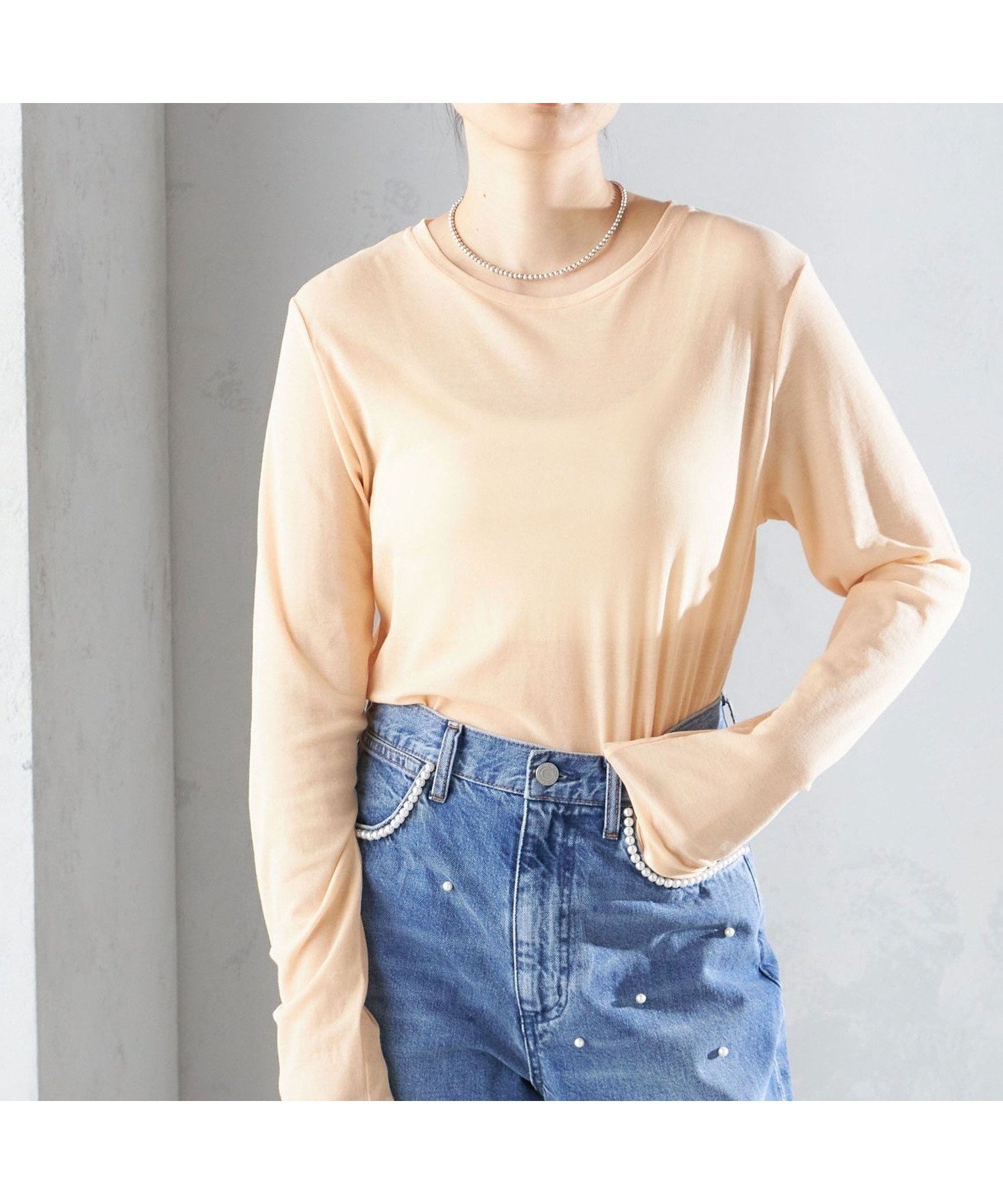 【シップス フォー ウィメン/SHIPS】のシアー クルーネック カットソー インテリア・キッズ・メンズ・レディースファッション・服の通販 founy(ファニー) 　ファッション　Fashion　レディースファッション　Fashion for Women　トップス・カットソー　Cut & Sew Tops　カットソー・ベーシックTシャツ　Cut-and-Sewn Tops / Stretch Tees & Basics　2024年　2024　2024春夏・S/S　Spring/Summer 2024 SS24　インナー　Innerwear　カットソー　Cut and Sewn Top　キャミソール　Camisole, Spaghetti Strap Top　シアー　Sheer, See-Through　ジャケット　Jacket, Outerwear　エレガント 上品　Elegant　日本製　Made In Japan　オレンジ|ID: prp329100004650252 ipo3291000000033594468