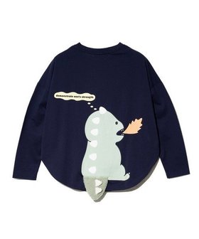 【ゴースローキャラバン/go slow caravan】のIN FIELD/インフィールド 立体尻尾恐竜ロンTEE (WOMENS) 人気、トレンドファッション・服の通販 founy(ファニー) ファッション Fashion レディースファッション Fashion for Women トップス・カットソー Cut & Sew Tops ロングTシャツ・Tシャツ Longline T-Shirts & Tees チャーム Charm, Pendant デニム Denim, Jeans Material トレンド Trend, Trending Now フロント Front, Front Design プリント Print, Printed Pattern ベーシック Basic, Essential |ID:prp329100004650280