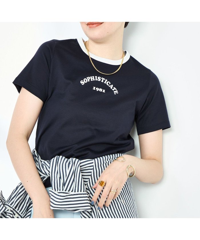 【ノーリーズ/NOLLEY'S】のシルケット天竺衿配色ロゴTシャツ インテリア・キッズ・メンズ・レディースファッション・服の通販 founy(ファニー) https://founy.com/ ファッション Fashion レディースファッション Fashion for Women トップス・カットソー Cut & Sew Tops シャツ・ブラウス・オフィスカジュアル Elegant Blouses & Button-Ups ロングTシャツ・Tシャツ Longline T-Shirts & Tees 2025年 2025 2025春夏・S/S Spring/Summer 2025 SS25 おすすめ Recommended / Our Picks インナー Innerwear シルケット Silket, Silky Cotton ジャケット Jacket, Outerwear プリント Print, Printed Pattern エレガント 上品 Elegant |ID: prp329100004650288 ipo3291000000033595329
