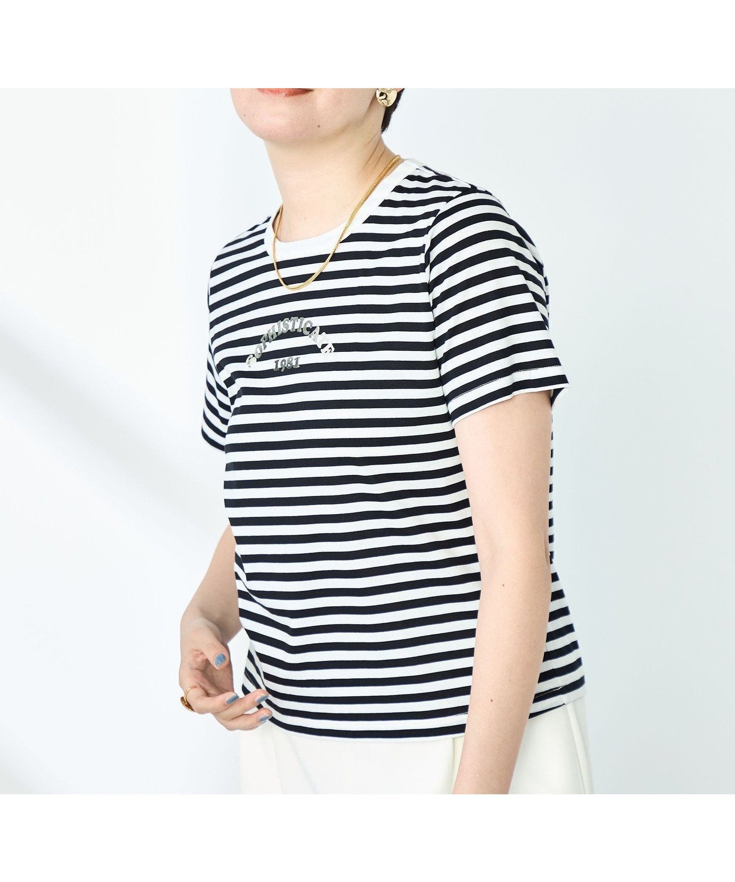 【ノーリーズ/NOLLEY'S】のシルケット天竺衿配色ロゴTシャツ インテリア・キッズ・メンズ・レディースファッション・服の通販 founy(ファニー) 　ファッション　Fashion　レディースファッション　Fashion for Women　トップス・カットソー　Cut & Sew Tops　シャツ・ブラウス・オフィスカジュアル　Elegant Blouses & Button-Ups　ロングTシャツ・Tシャツ　Longline T-Shirts & Tees　2025年　2025　2025春夏・S/S　Spring/Summer 2025 SS25　おすすめ　Recommended / Our Picks　インナー　Innerwear　シルケット　Silket, Silky Cotton　ジャケット　Jacket, Outerwear　プリント　Print, Printed Pattern　エレガント 上品　Elegant　ブラック系その他|ID: prp329100004650288 ipo3291000000033595339