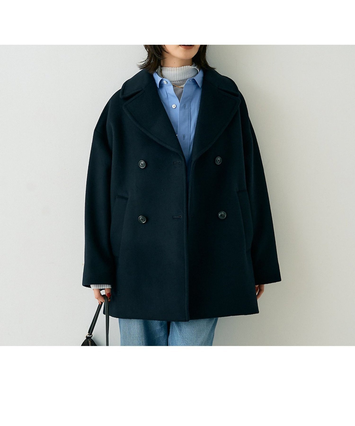 【ルージュヴィフラクレ/Rouge vif la cle】の【TICCA/ティッカ】ピーコート インテリア・キッズ・メンズ・レディースファッション・服の通販 founy(ファニー) 　ファッション　Fashion　レディースファッション　Fashion for Women　アウター　Coat / Outerwear Collection　コート・ロングコート・ピーコート　Long Coats, Peacoats & More　エレガント 上品　Elegant　スタンド　Stand Collar, Upright Stand　スニーカー　Sneakers, Trainers　スラックス　Slacks, Dress Pants　デニム　Denim, Jeans Material　なめらか　Smooth, Silky Texture　バランス　Balance, Style Balance　ビッグ　Big, Oversized　フェミニン　Feminine, Girly　ベーシック　Basic, Essential　ポケット　Pocket, Pocket Detail　マフラー　Scarf, Muffler　ロング　Long, Long-Length　ワーク　Workwear, Utility Style　A/W・秋冬　Autumn/Winter　おすすめ　Recommended / Our Picks　ビジネス 仕事 通勤　Business / Work / Commuting　ネイビー|ID: prp329100004650305 ipo3291000000033595734