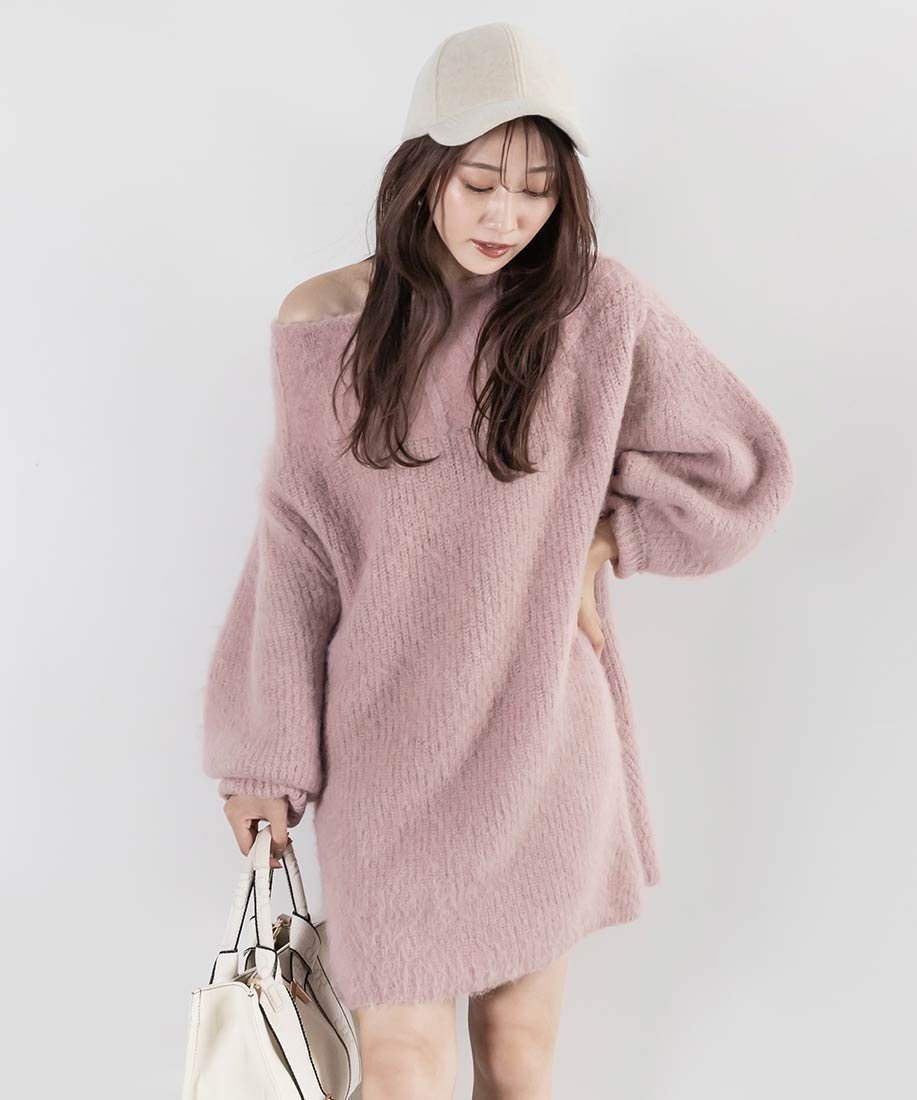 【ランダ/RANDA】の【選べる丈感】ルーズフィットミニニットワンピース 人気、トレンドファッション・服の通販 founy(ファニー) 　ファッション　Fashion　レディースファッション　Fashion for Women　ワンピース　Dresses　ニットワンピース　Knit Dresses　おすすめ　Recommended / Our Picks　イエロー　Yellow　ショルダー　Shoulder, Shoulder Strap　ベーシック　Basic, Essential　ロング　Long, Long-Length　今季　This Season, Current Season　定番　Standard, Basic Item　 other-1|ID: prp329100004650313 ipo3291000000033595795