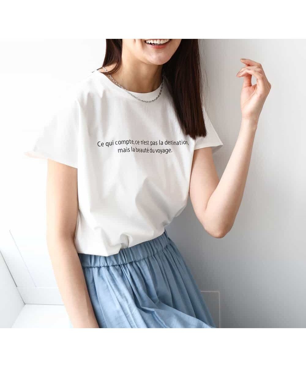 【エムケイ ミッシェルクラン/MK MICHEL KLEIN】のフレンチスリーブロゴTシャツ/接触冷感/洗える インテリア・キッズ・メンズ・レディースファッション・服の通販 founy(ファニー) 　ファッション　Fashion　レディースファッション　Fashion for Women　トップス・カットソー　Cut & Sew Tops　シャツ・ブラウス・オフィスカジュアル　Elegant Blouses & Button-Ups　ロングTシャツ・Tシャツ　Longline T-Shirts & Tees　シンプル　Simple, Minimal　スリーブ　Sleeve, Long Sleeve / Short Sleeve　バランス　Balance, Style Balance　フレンチ　French, French Style　ボトム　Bottoms, Lower Wear　冬　Winter / This Winter　夏　Summer　春　Spring　洗える　Machine Washable　秋　Autumn　ホワイト|ID: prp329100004650314 ipo3291000000033595805