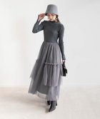 【ランダ/RANDA】の【選べる丈感】ボリュームフリルコンビニットワンピース GRAY|ID: prp329100004650367 ipo3291000000033596313