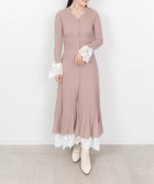【ランダ/RANDA】の【選べる丈感】レースドッキングフロント釦ニットワンピース PINK|ID: prp329100004650385 ipo3291000000033596459