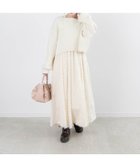 【ランダ/RANDA】のクロップド丈ニット シャギーキャミワンピースセット WHITE|ID: prp329100004650389 ipo3291000000033596471