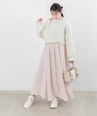 【ランダ/RANDA】のクロップド丈ニット シャギーキャミワンピースセット PINK|ID: prp329100004650389 ipo3291000000033596474