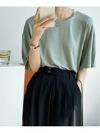 【ミニミニストア/miniministore】の半袖 カットソー 無地レディースカジュアル くすみグリーン|ID: prp329100004650427 ipo3291000000033596648