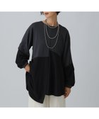 【レプシィム ローリーズファーム/LEPSIM LOWRYS FARM】の異素材アシメ切り替え長袖チュニック チャコール19|ID: prp329100004650433 ipo3291000000034224569