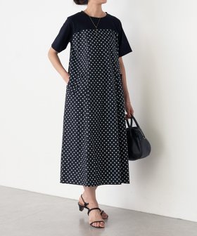 【ビアズリー/BEARDSLEY】のカットコンビフレアワンピース(ドット) 人気、トレンドファッション・服の通販 founy(ファニー) ファッション Fashion レディースファッション Fashion for Women ワンピース Dresses カットソー Cut and Sewn Top ドット Polka Dot, Dot Pattern エレガント 上品 Elegant 無地 Plain, Solid Color |ID:prp329100004650462