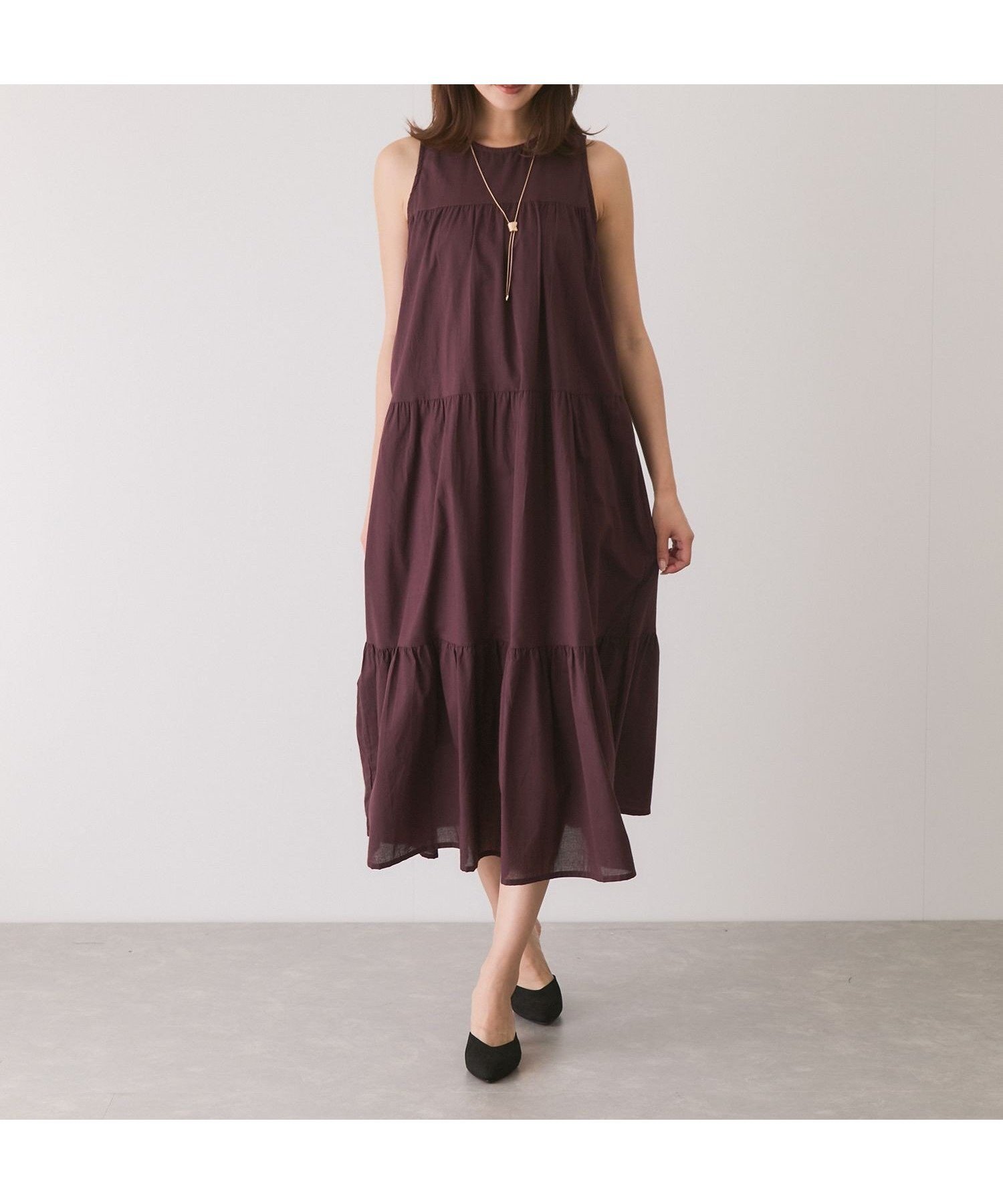 【ジャイロ/JAYRO】のティアードノースリーブワンピース インテリア・キッズ・メンズ・レディースファッション・服の通販 founy(ファニー) 　ファッション　Fashion　レディースファッション　Fashion for Women　ワンピース　Dresses　アクセサリー　Fashion Accessories　インナー　Innerwear　春　Spring　カーディガン　Cardigan, Knitwear　サンダル　Sandals, Summer Shoes　シューズ　Shoes, Footwear　ジャケット　Jacket, Outerwear　スニーカー　Sneakers, Trainers　ダウン　Down, Puffer　デコルテ　Décolleté, Neckline　ノースリーブ　Sleeveless, No-Sleeve　ペチコート　Petticoat, Underskirt　ポケット　Pocket, Pocket Detail　楽ちん　Easy Fit, Comfortable　S/S・春夏　SS, Spring/Summer, Warm Season　おすすめ　Recommended / Our Picks　夏　Summer　旅行　Travel　ダークブラウン(20)|ID: prp329100004650466 ipo3291000000033596879
