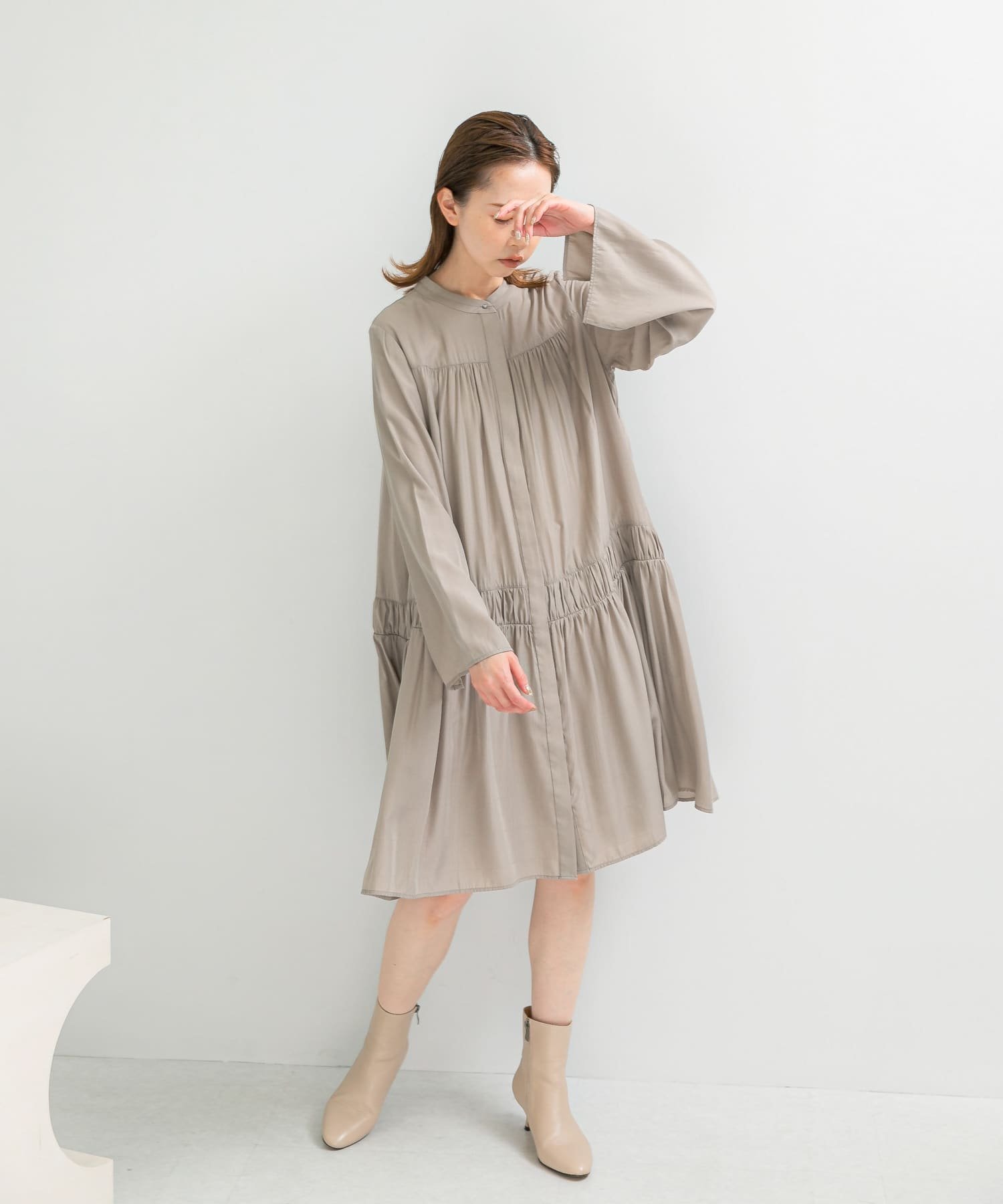 【アーバンリサーチ ロッソ/URBAN RESEARCH ROSSO】のシャドーチェックミニワンピース 人気、トレンドファッション・服の通販 founy(ファニー) 　ファッション　Fashion　レディースファッション　Fashion for Women　ワンピース　Dresses　2025年　2025　2025-2026秋冬・A/W　Autumn/Winter 2025–26 AW25–26　冬　Winter / This Winter　シャドー　Shadow, Subtle Pattern　チェック　Check, Plaid, Tartan　フェミニン　Feminine, Girly　ロング　Long, Long-Length　エレガント 上品　Elegant　A/W・秋冬　Autumn/Winter　 other-1|ID: prp329100004650476 ipo3291000000033596972