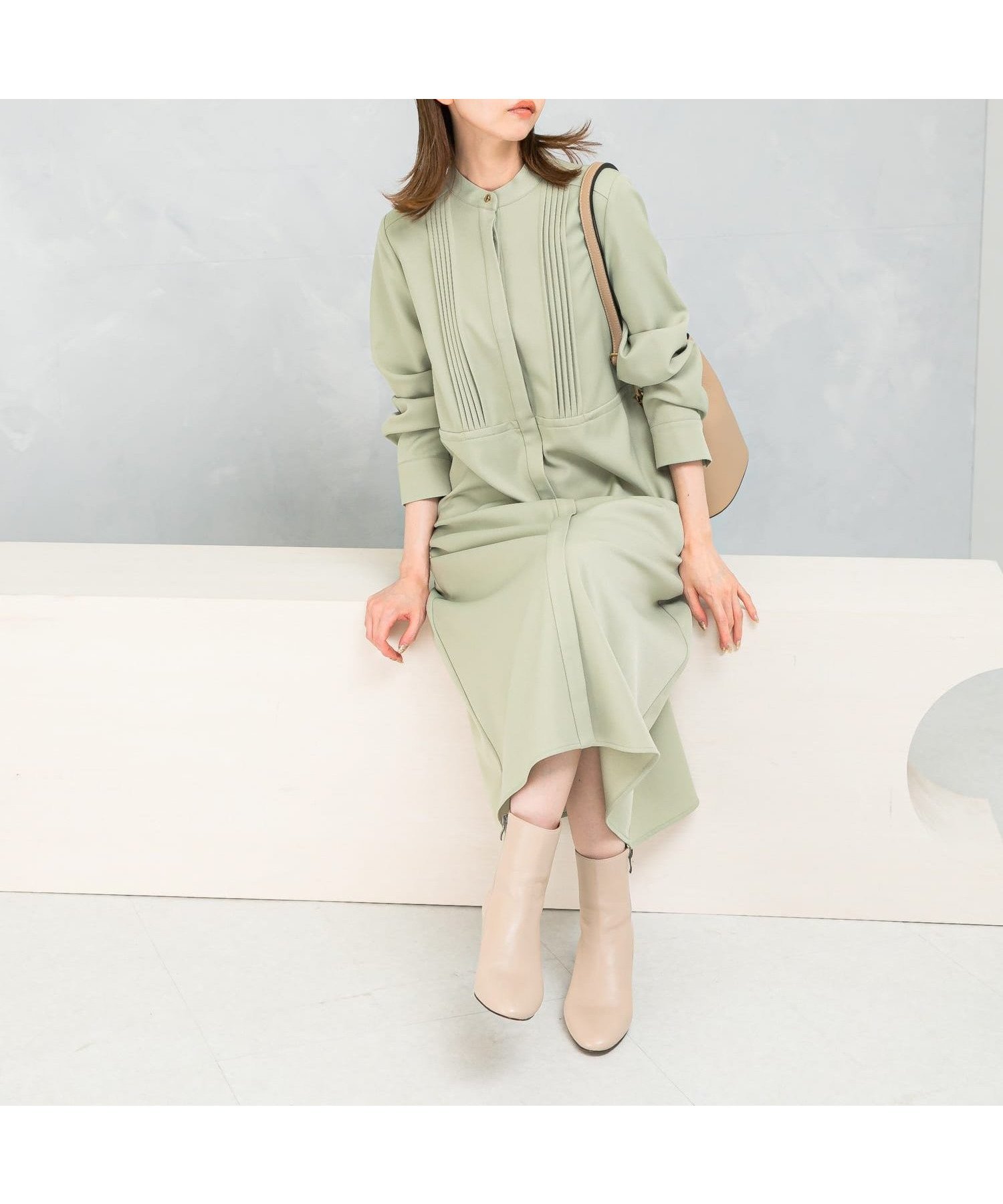 【アーバンリサーチ ロッソ/URBAN RESEARCH ROSSO】のピンタックストレートワンピース インテリア・キッズ・メンズ・レディースファッション・服の通販 founy(ファニー) 　ファッション　Fashion　レディースファッション　Fashion for Women　ワンピース　Dresses　2025年　2025　2025-2026秋冬・A/W　Autumn/Winter 2025–26 AW25–26　冬　Winter / This Winter　シンプル　Simple, Minimal　ジャケット　Jacket, Outerwear　ストレート　Straight, Straight Cut　フォーマル　Formal, Dressy　フロント　Front, Front Design　ポケット　Pocket, Pocket Detail　エレガント 上品　Elegant　A/W・秋冬　Autumn/Winter　MINT|ID: prp329100004650477 ipo3291000000033816360