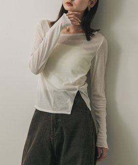 【センスオブプレイス/SENSE OF PLACE by URBAN RESEARCH】のアシメデコルテシアートップ 人気、トレンドファッション・服の通販 founy(ファニー) ファッション Fashion レディースファッション Fashion for Women デコルテ Décolleté, Neckline 夏 Summer |ID:prp329100004650480