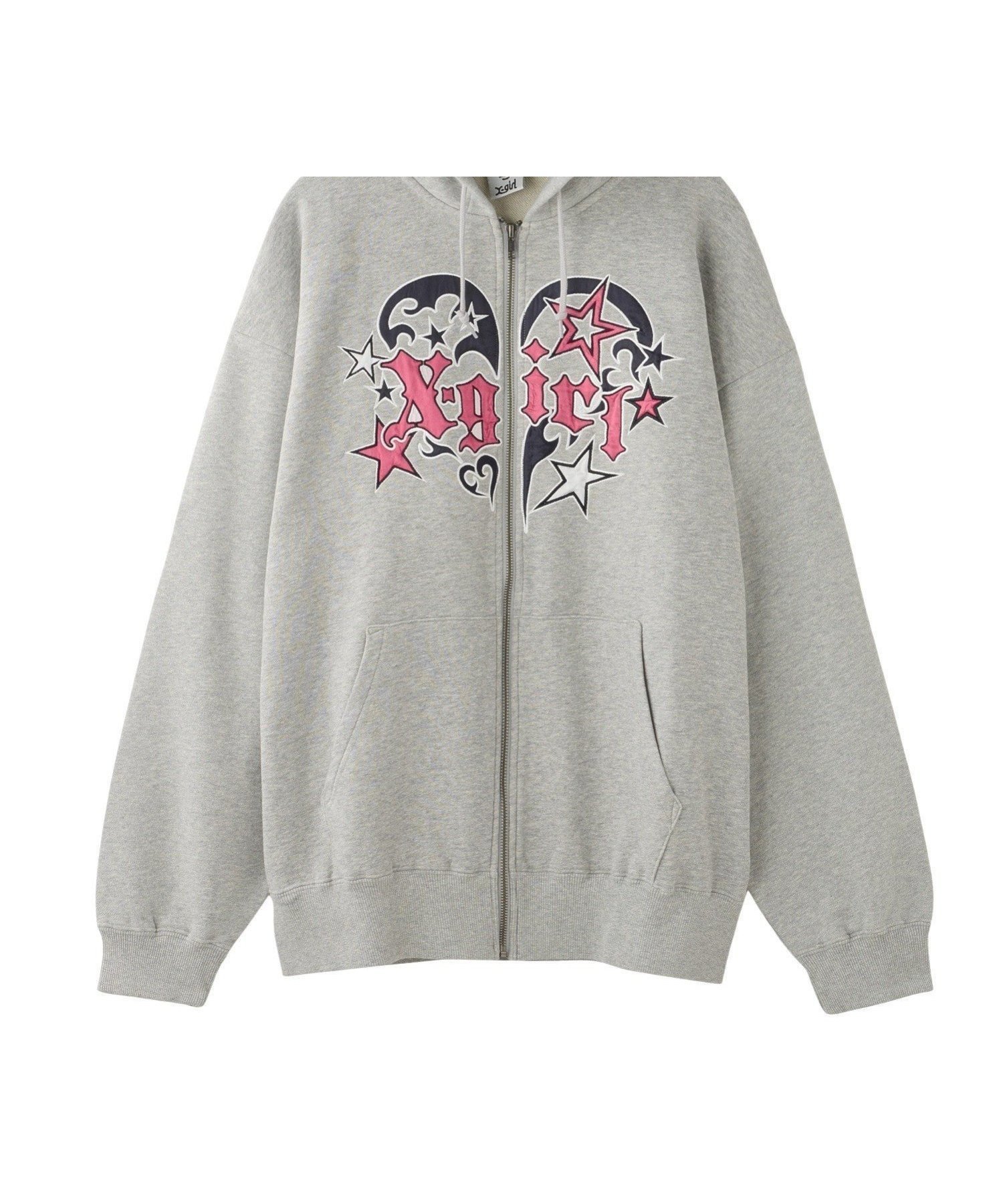 【エックスガール/X-girl】のTRIBAL HEART ZIP UP SWEAT HOODIE X-girl 人気、トレンドファッション・服の通販 founy(ファニー) 　ファッション　Fashion　レディースファッション　Fashion for Women　トップス・カットソー　Cut & Sew Tops　レディースパーカー・カジュアルフーディー　Casual Hoodies & Sweatshirts　スウェット・クルーネックトップス　Sweatshirts & Crewnecks / Relaxed Fit Sweat Tops　おすすめ　Recommended / Our Picks　カーゴパンツ　Cargo Pants, Utility Pants　コンパクト　Compact, Small Size　サテン　Satin, Glossy Fabric　スウェット / スエット　Sweatshirt, Sweatwear　デニム　Denim, Jeans Material　パッチ　Patch, Appliqué　ロング　Long, Long-Length　今季　This Season, Current Season　定番　Standard, Basic Item　旅行　Travel　A/W・秋冬　Autumn/Winter　長袖　Long Sleeve, Full Sleeve　 other-1|ID: prp329100004650489 ipo3291000000033597120
