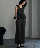 【ガール/GIRL】のフェザージャガードペプラム セットアップ 結婚式 パンツドレス パーティードレス BK|ID: prp329100004650508 ipo3291000000033597284