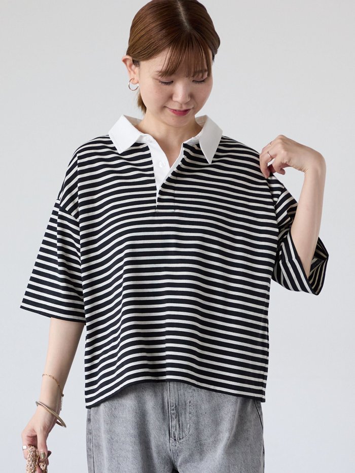 【テチチ/Te chichi】のボーダーラガーシャツ インテリア・キッズ・メンズ・レディースファッション・服の通販 founy(ファニー) https://founy.com/ ファッション Fashion レディースファッション Fashion for Women トップス・カットソー Cut & Sew Tops シャツ・ブラウス・オフィスカジュアル Elegant Blouses & Button-Ups ボーダー Border, Stripe |ID: prp329100004650517 ipo3291000000033597541