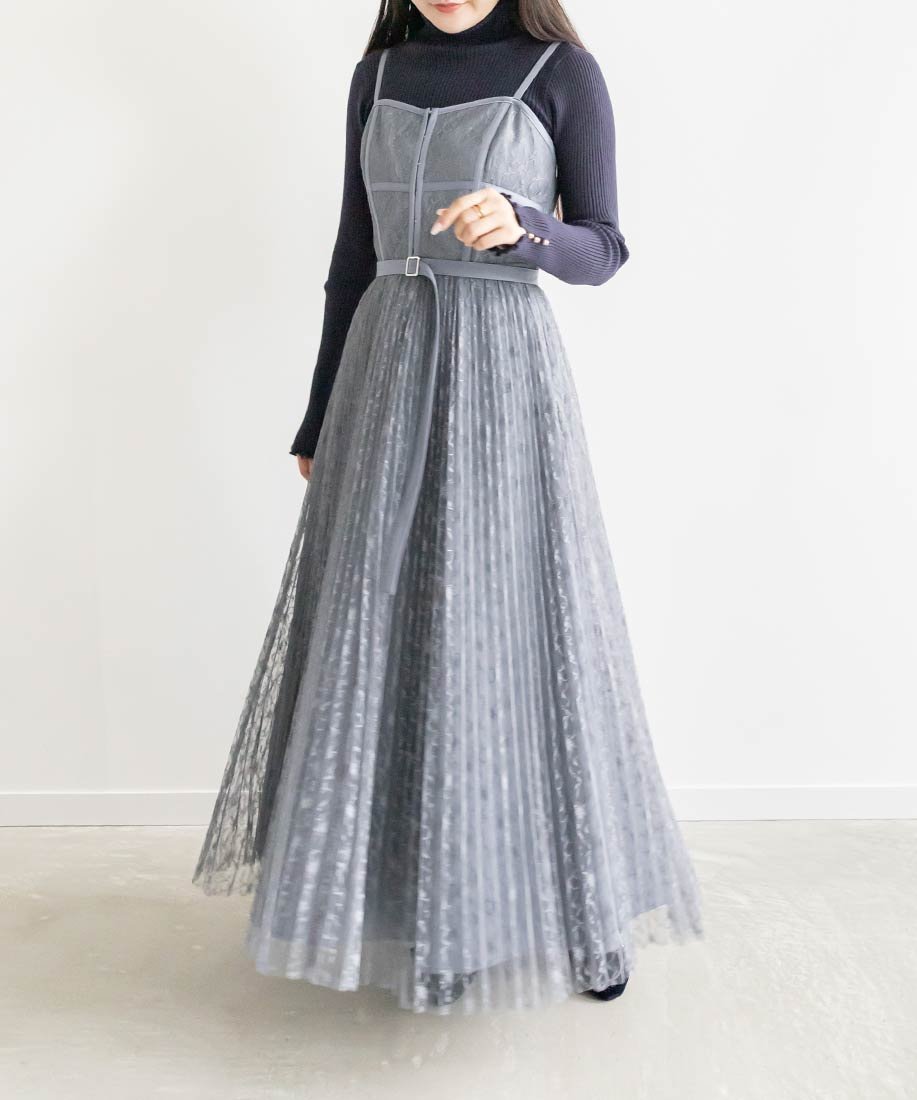 【ランダ/RANDA】のコルセットライクレースキャミワンピース インテリア・キッズ・メンズ・レディースファッション・服の通販 founy(ファニー) 　ファッション　Fashion　レディースファッション　Fashion for Women　ワンピース　Dresses　キャミソールワンピース　Camisole Dresses　インナー　Innerwear　キャミソール　Camisole, Spaghetti Strap Top　キャミワンピース　Cami Dress, Slip Dress　クラシカル　Classical, Vintage-Inspired　シンプル　Simple, Minimal　ダウン　Down, Puffer　パイピング　Piping, Trim Design　プリーツ　Pleats, Pleated　レース　Lace, Lace Fabric　エレガント 上品　Elegant　BLUE|ID: prp329100004650522 ipo3291000000033597608
