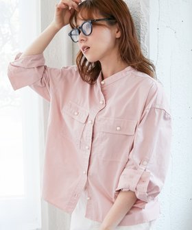 【ルクールブラン/le.coeur blanc】のスタンドネックパールボタンシャツ 人気、トレンドファッション・服の通販 founy(ファニー) ファッション Fashion レディースファッション Fashion for Women トップス・カットソー Cut & Sew Tops シャツ・ブラウス・オフィスカジュアル Elegant Blouses & Button-Ups ショート Short, Short Length スタンド Stand Collar, Upright Stand ダメージ Distressed, Destroyed デニム Denim, Jeans Material ラウンド Round, Round Neck 人気 Popular, Best Seller 夏 Summer 春 Spring 羽織 Haori, Light Jacket |ID:prp329100004650526