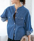 【ルクールブラン/le.coeur blanc】のスタンドネックパールボタンシャツ 人気、トレンドファッション・服の通販 founy(ファニー) ファッション Fashion レディースファッション Fashion for Women トップス・カットソー Cut & Sew Tops シャツ・ブラウス・オフィスカジュアル Elegant Blouses & Button-Ups ショート Short, Short Length スタンド Stand Collar, Upright Stand ダメージ Distressed, Destroyed デニム Denim, Jeans Material ラウンド Round, Round Neck 人気 Popular, Best Seller 夏 Summer 春 Spring 羽織 Haori, Light Jacket thumbnail ブルー|ID: prp329100004650526 ipo3291000000033597701