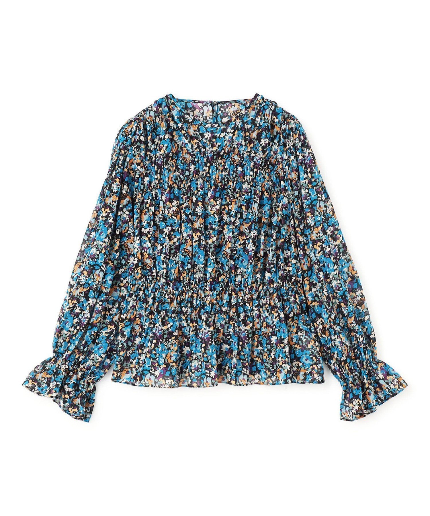 【トゥモローランド/TOMORROWLAND】のコットンプリント シャーリングブラウス 人気、トレンドファッション・服の通販 founy(ファニー) 　ファッション　Fashion　レディースファッション　Fashion for Women　トップス・カットソー　Cut & Sew Tops　シャツ・ブラウス・オフィスカジュアル　Elegant Blouses & Button-Ups　コンパクト　Compact, Small Size　シャーリング　Shirring, Ruched　ジョーゼット　Georgette, Semi-Sheer Fabric　スリーブ　Sleeve, Long Sleeve / Short Sleeve　フェミニン　Feminine, Girly　フレア　Flare, Flared　プリント　Print, Printed Pattern　ペプラム　Peplum, Flared Hem　ランダム　Random, Irregular　ワイド　Wide, Wide Fit　 other-1|ID: prp329100004650538 ipo3291000000033597894