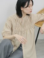 【サマンサモスモス/Samansa Mos2】のシャーリングチュニック 人気、トレンドファッション・服の通販 founy(ファニー) ファッション Fashion レディースファッション Fashion for Women トップス・カットソー Cut & Sew Tops シャーリング Shirring, Ruched シンプル Simple, Minimal スリーブ Sleeve, Long Sleeve / Short Sleeve チュニック Tunic, Long Top ドレープ Drape, Draping Fabric thumbnail ライトベージュ|ID: prp329100004650580 ipo3291000000033598732