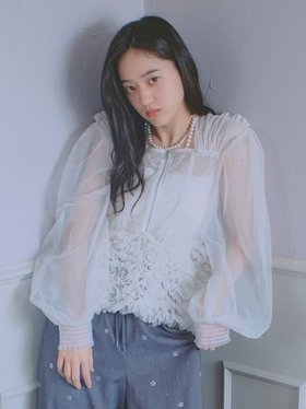 【ファーファー/FURFUR】のチュールフリルペプラムブラウス 人気、トレンドファッション・服の通販 founy(ファニー) ファッション Fashion レディースファッション Fashion for Women トップス・カットソー Cut & Sew Tops シャツ・ブラウス・オフィスカジュアル Elegant Blouses & Button-Ups ショルダー Shoulder, Shoulder Strap スリーブ Sleeve, Long Sleeve / Short Sleeve ドロップ Drop Shoulder, Dropped Style フリル Frill, Ruffle ペプラム Peplum, Flared Hem リボン Ribbon, Bow |ID:prp329100004650604