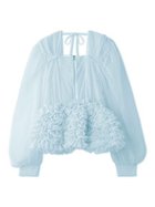 【ファーファー/FURFUR】のチュールフリルペプラムブラウス 人気、トレンドファッション・服の通販 founy(ファニー) ファッション Fashion レディースファッション Fashion for Women トップス・カットソー Cut & Sew Tops シャツ・ブラウス・オフィスカジュアル Elegant Blouses & Button-Ups ショルダー Shoulder, Shoulder Strap スリーブ Sleeve, Long Sleeve / Short Sleeve ドロップ Drop Shoulder, Dropped Style フリル Frill, Ruffle ペプラム Peplum, Flared Hem リボン Ribbon, Bow thumbnail LBLU[081]|ID: prp329100004650604 ipo3291000000033599068