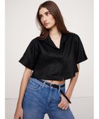 【バナナ リパブリック/BANANA REPUBLIC】のオーバーサイズ リネン クロップド リゾートシャツ BR_BLACK|ID: prp329100004650677 ipo3291000000033599984