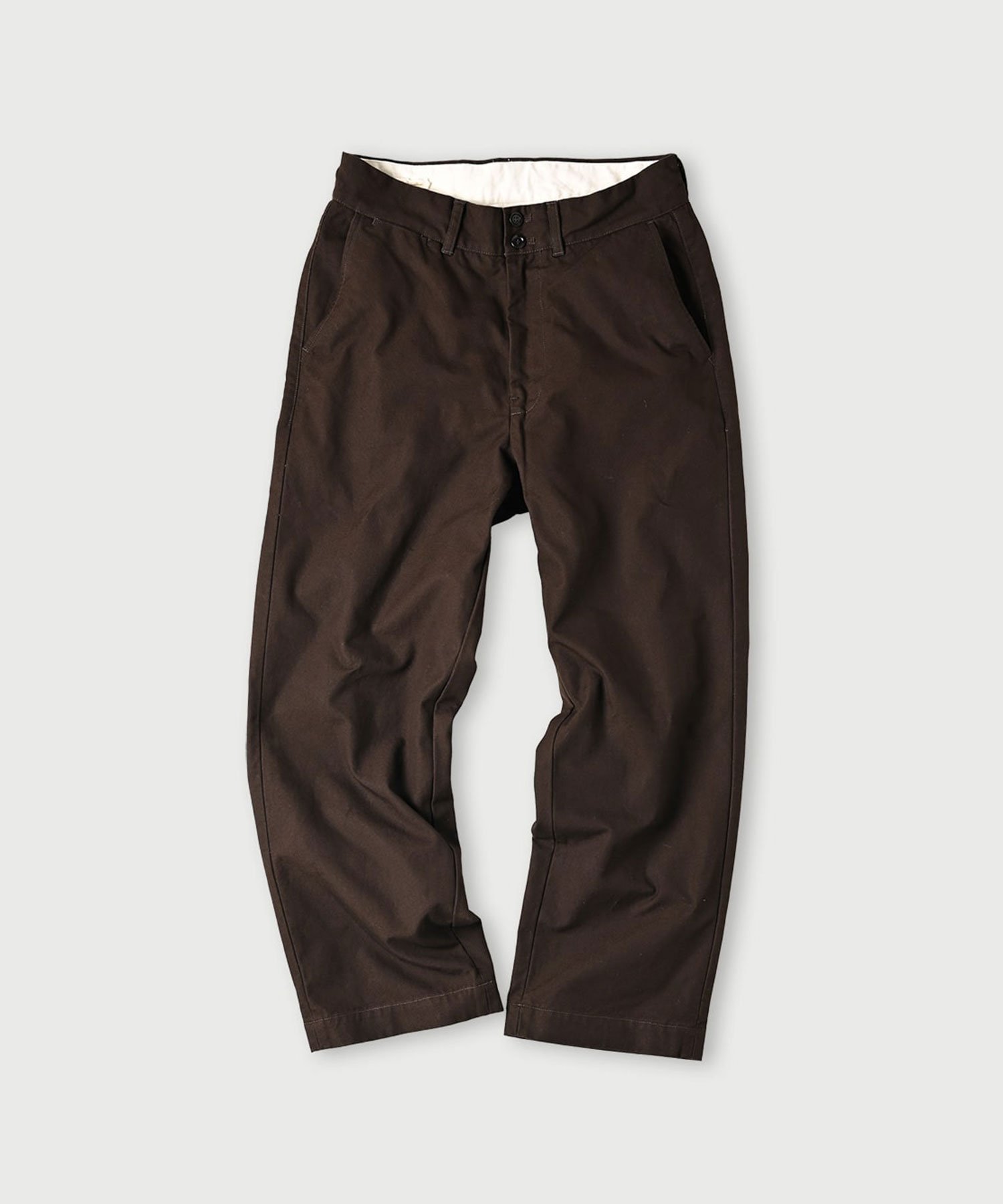 【フォーティファイブ アール/45R】のダックの908ニームパンツ インテリア・キッズ・メンズ・レディースファッション・服の通販 founy(ファニー) 　ファッション　Fashion　レディースファッション　Fashion for Women　パンツ　Pants & Trousers　テーパード　Tapered, Tapered Pants　デニム　Denim, Jeans Material　フランス　France, French　ヨーク　Yoke, Yoke Design　茶|ID: prp329100004650740 ipo3291000000033600606