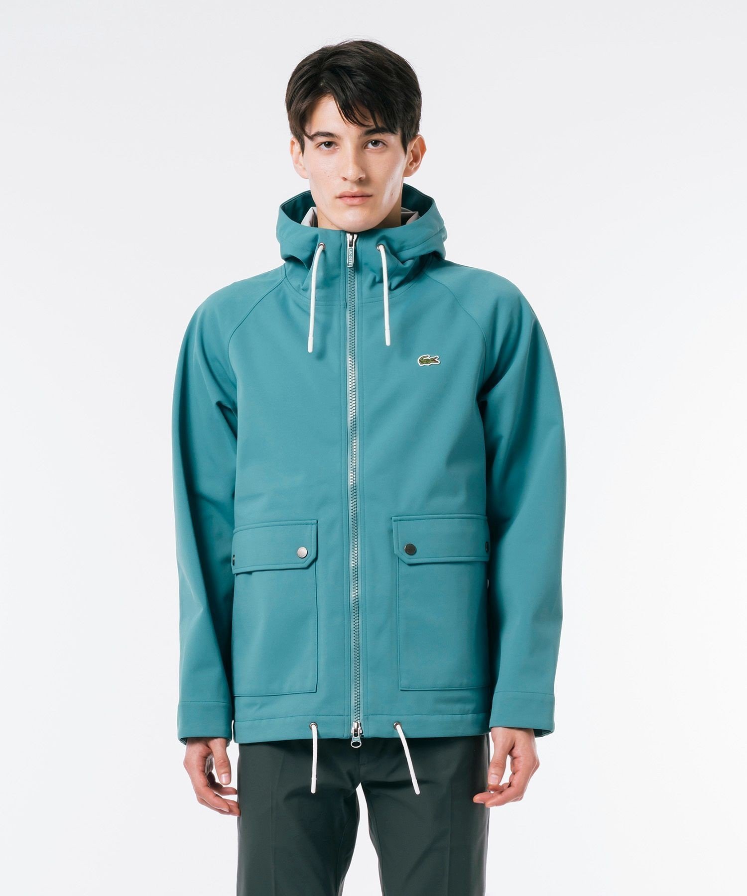 【ラコステ/LACOSTE / MEN】の透湿・防風・防水マリンパーカ インテリア・キッズ・メンズ・レディースファッション・服の通販 founy(ファニー) 　ファッション　Fashion　メンズファッション　Fashion for Men　クラシック　Classic, Timeless Style　ジャケット　Jacket, Outerwear　フラップ　Flap, Flap Pocket　メンズ　Men's, Menswear　人気　Popular, Best Seller　鹿の子　Piqué, Kanoko Fabric　エメラルド|ID: prp329100004650786 ipo3291000000033600961