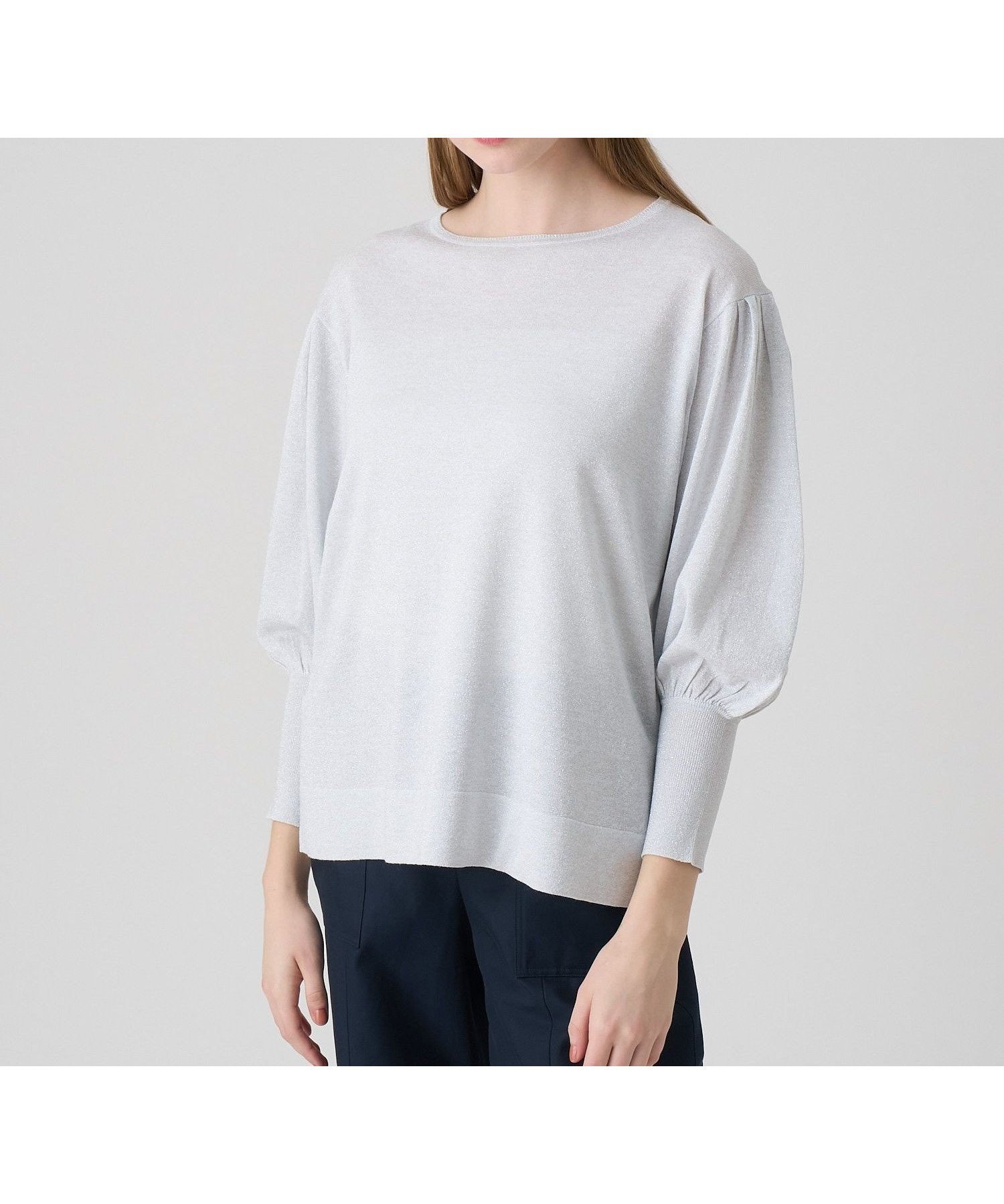 【アナイ/ANAYI】のLUREX ボリュームスリーブ プルオーバー インテリア・キッズ・メンズ・レディースファッション・服の通販 founy(ファニー) 　ファッション　Fashion　レディースファッション　Fashion for Women　トップス・カットソー　Cut & Sew Tops　カジュアルプルオーバー・ニットトップス　Pullovers & Knit Tops / Casual Pullovers　ボリューム袖・フリルスリーブブラウス　Voluminous & Ruffle Sleeves / Puffy Sleeve Tops　イタリア　Italy　インナー　Innerwear　春　Spring　シルバー　Silver, Metallic Silver　スマート　Smart, Elegant　スリット　Slit, Slit Detail　スリーブ　Sleeve, Long Sleeve / Short Sleeve　S/S・春夏　SS, Spring/Summer, Warm Season　再入荷　Restock / Back in Stock　夏　Summer　silver|ID: prp329100004650795 ipo3291000000033601064