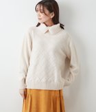 【ニューヨーカー/NEWYORKER】のウールカシミヤ バスケット柄タートルネックプルオーバー ホワイト|ID: prp329100004650827 ipo3291000000033601359