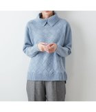【ニューヨーカー/NEWYORKER】のウールカシミヤ バスケット柄タートルネックプルオーバー サックス|ID: prp329100004650827 ipo3291000000033601360