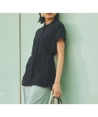 【トランスワーク/TRANS WORK】の【ウォッシャブル】【接触冷感】【UV】バックサテンジョーゼットチュニックブラウス ネイビー|ID: prp329100004650854 ipo3291000000033601571