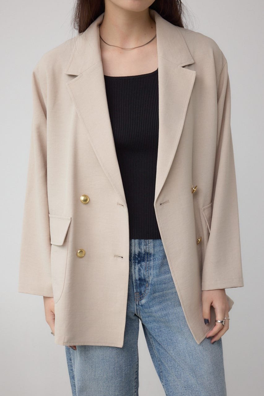 【アズール バイ マウジー/AZUL by moussy】のサイドスリットダブルジャケット インテリア・キッズ・メンズ・レディースファッション・服の通販 founy(ファニー) 　ファッション　Fashion　レディースファッション　Fashion for Women　アウター　Coat / Outerwear Collection　レディースジャケット・軽アウター　Jackets　おすすめ　Recommended / Our Picks　ジャケット　Jacket, Outerwear　スリット　Slit, Slit Detail　セットアップ　Set-Up, Coordinated Outfit　デニム　Denim, Jeans Material　エレガント 上品　Elegant　L/BEG1|ID: prp329100004650856 ipo3291000000033601583