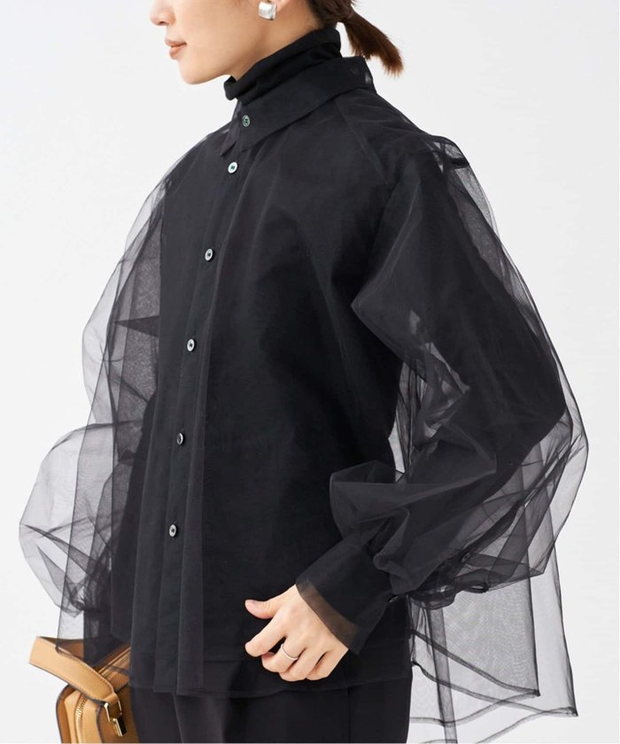 【イエナ/IENA】のシアーチュールブラウス インテリア・キッズ・メンズ・レディースファッション・服の通販 founy(ファニー) https://founy.com/ ファッション Fashion レディースファッション Fashion for Women トップス・カットソー Cut & Sew Tops シャツ・ブラウス・オフィスカジュアル Elegant Blouses & Button-Ups 2025年 2025 2025春夏・S/S Spring/Summer 2025 SS25 おすすめ Recommended / Our Picks エレガント 上品 Elegant タートルネック Turtleneck, High Neck チュール Tulip, Tulip Motif |ID: prp329100004650862 ipo3291000000033601601