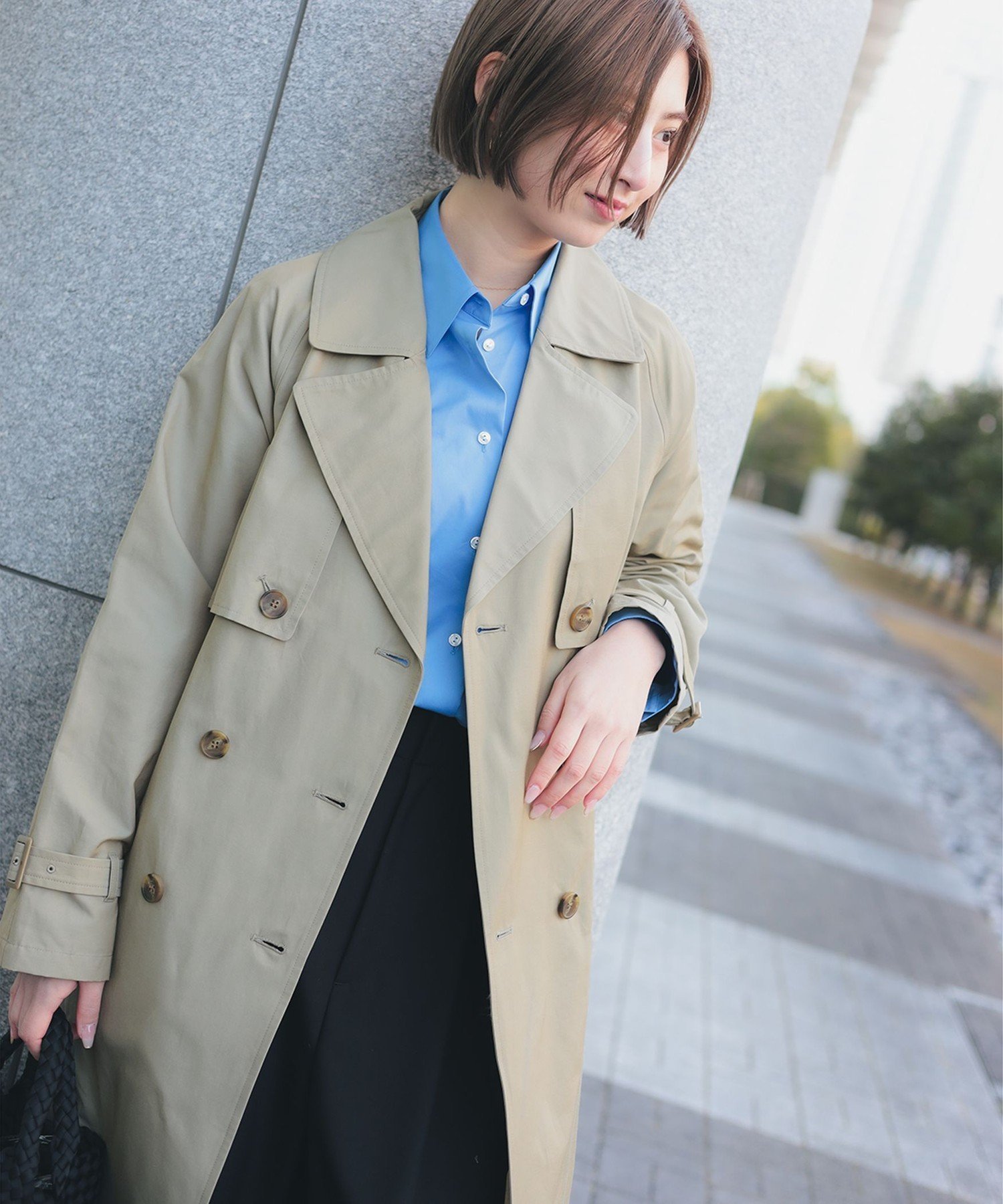 【デミルクス ビームス/Demi-Luxe BEAMS】のライト トレンチコート インテリア・キッズ・メンズ・レディースファッション・服の通販 founy(ファニー) 　ファッション　Fashion　レディースファッション　Fashion for Women　アウター　Coat / Outerwear Collection　コート・ロングコート・ピーコート　Long Coats, Peacoats & More　トレンチコート / 春秋の定番アウター　Trench Coats　スリーブ　Sleeve, Long Sleeve / Short Sleeve　バランス　Balance, Style Balance　定番　Standard, Basic Item　KHAKI|ID: prp329100004650865 ipo3291000000033601665