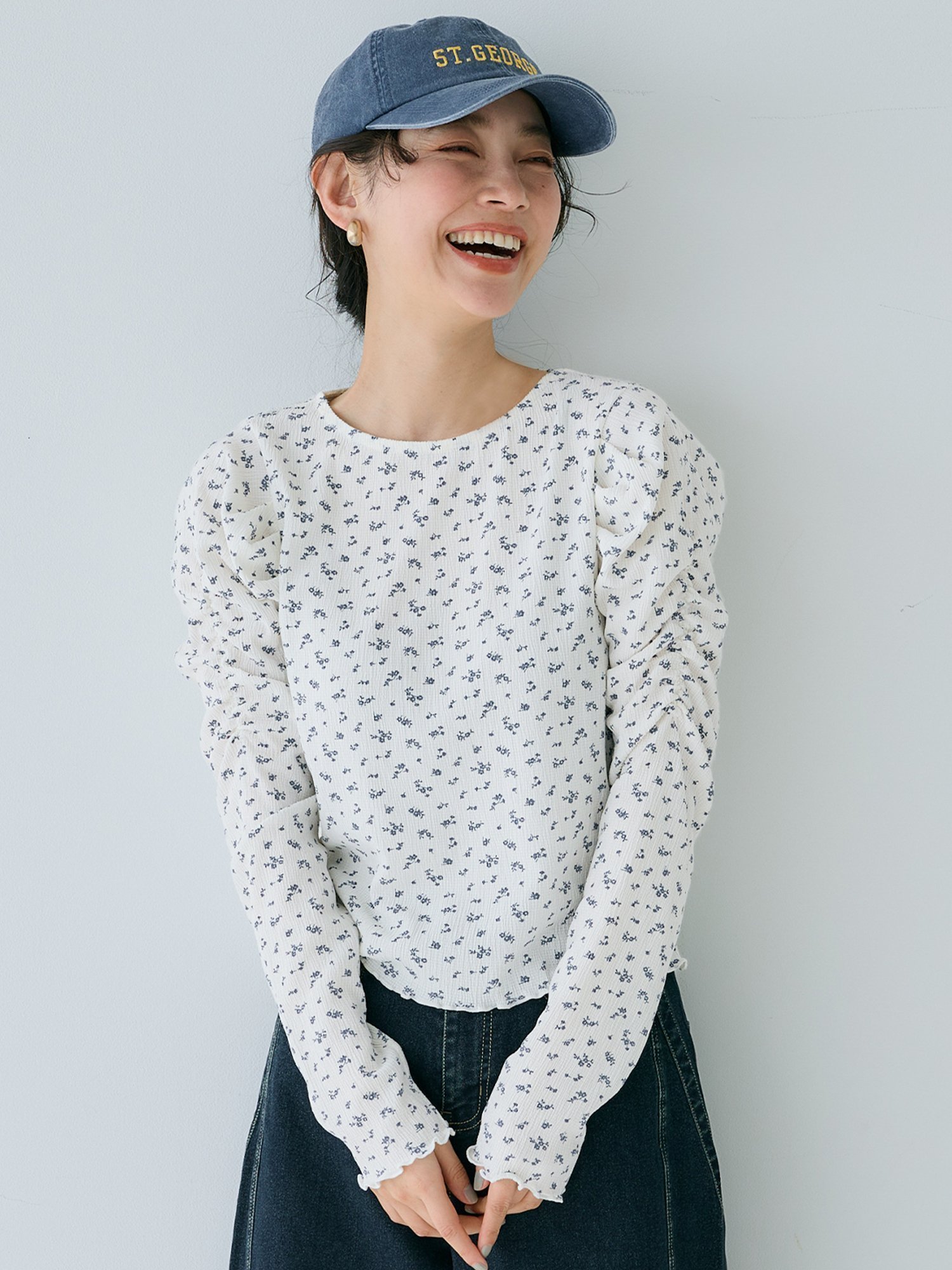 【コカ/COCA】のクレープシャーリングパフスリーブトップス インテリア・キッズ・メンズ・レディースファッション・服の通販 founy(ファニー) 　ファッション　Fashion　レディースファッション　Fashion for Women　トップス・カットソー　Cut & Sew Tops　A|ID: prp329100004650871 ipo3291000000033601732