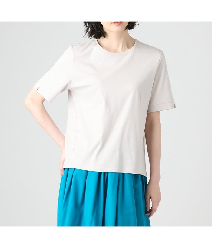 【ニューヨーカー/NEWYORKER】の【接触冷感】コットンスムース 半袖ラメステッチTシャツ インテリア・キッズ・メンズ・レディースファッション・服の通販 founy(ファニー) https://founy.com/ ファッション Fashion レディースファッション Fashion for Women トップス・カットソー Cut & Sew Tops シャツ・ブラウス・オフィスカジュアル Elegant Blouses & Button-Ups ロングTシャツ・Tシャツ Longline T-Shirts & Tees インナー Innerwear 春 Spring カットソー Cut and Sewn Top シンプル Simple, Minimal スリット Slit, Slit Detail ベーシック Basic, Essential ボトム Bottoms, Lower Wear 半袖 Short Sleeve, Half Sleeve S/S・春夏 SS, Spring/Summer, Warm Season おすすめ Recommended / Our Picks 夏 Summer |ID: prp329100004650875 ipo3291000000033601807