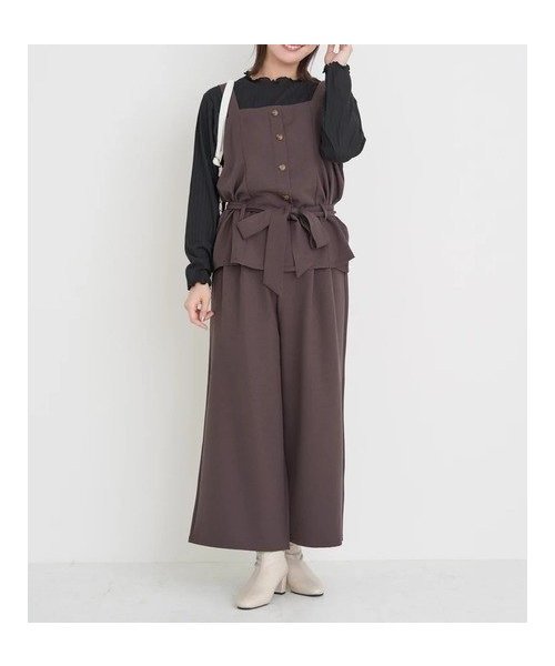 【その他のブランド/Other】のSET ウエストリボンビスチェ×ワイドパンツ×プチハイネックインナーセットアップ(無地・チェック柄) インテリア・キッズ・メンズ・レディースファッション・服の通販 founy(ファニー) https://founy.com/ ファッション Fashion レディースファッション Fashion for Women セットアップ Matching Sets レディースパンツ・ボトムス Pants & Trousers / Bottoms インナー Innerwear サロペット Overalls, Salopette セットアップ Set-Up, Coordinated Outfit チェック Check, Plaid, Tartan デニム Denim, Jeans Material ビスチェ Bustier, Corset Top フェミニン Feminine, Girly ポケット Pocket, Pocket Detail 無地 Plain, Solid Color リボン Ribbon, Bow ワイド Wide, Wide Fit エレガント 上品 Elegant |ID: prp329100004651525 ipo3291000000033609443