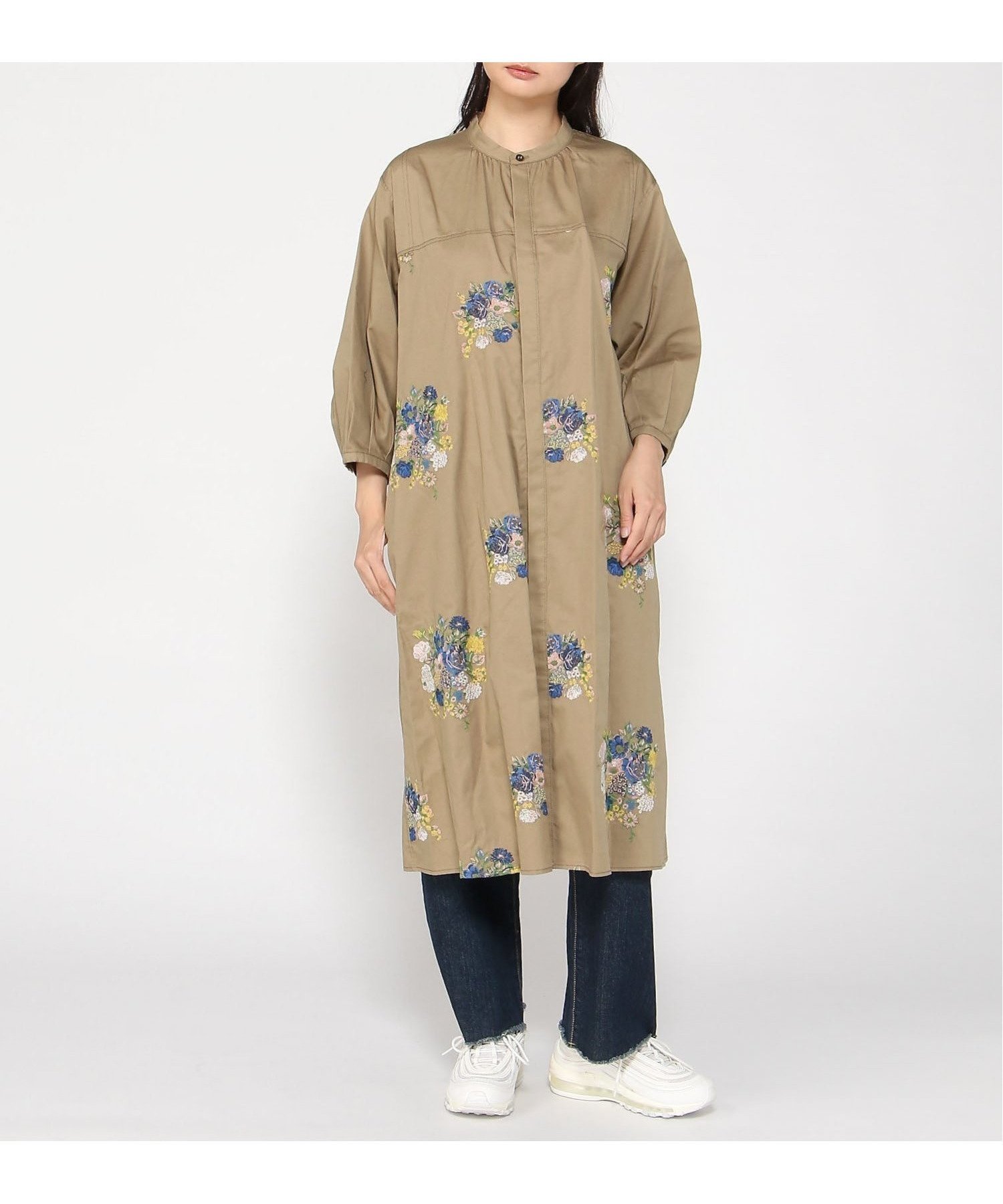 【スーパーハッカ/SUPER HAKKA】のデニム/ツイル ブロッサムクラスタ刺繍ワンピース 人気、トレンドファッション・服の通販 founy(ファニー) 　ファッション　Fashion　レディースファッション　Fashion for Women　ワンピース　Dresses　スタンド　Stand Collar, Upright Stand　ツイル　Twist, Twisted Detail　デニム　Denim, Jeans Material　フロント　Front, Front Design　ポケット　Pocket, Pocket Detail　ヨーク　Yoke, Yoke Design　ロング　Long, Long-Length　ローズ　Rose, Rose Motif　 other-1|ID: prp329100004651541 ipo3291000000033609599