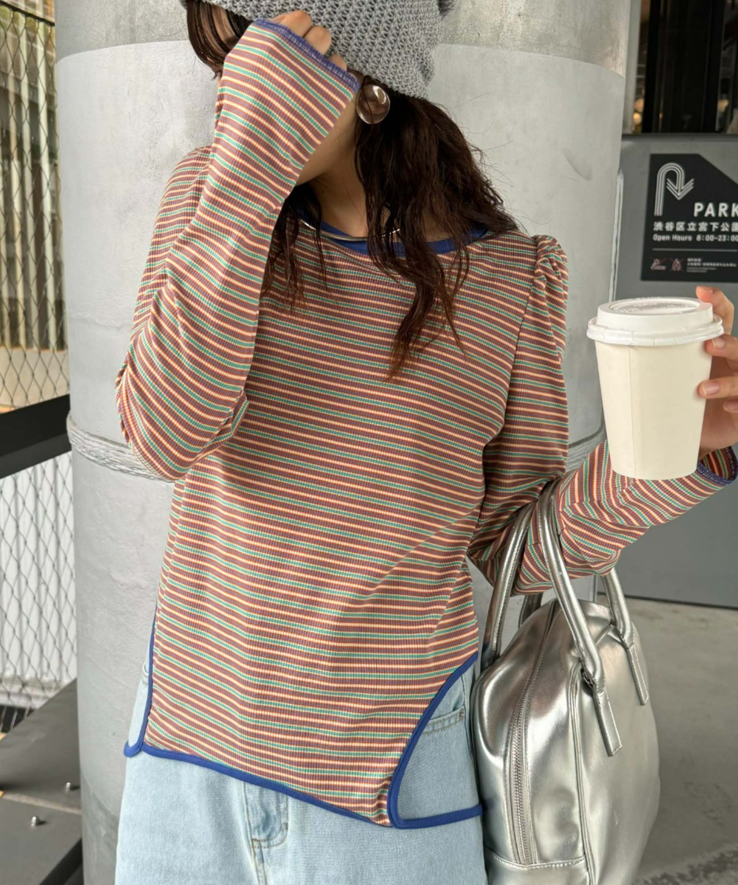 【チャオパニックティピー/CIAOPANIC TYPY】の【HELLO.SANFRANCISCO】2WAYマルチボーダーTEE インテリア・キッズ・メンズ・レディースファッション・服の通販 founy(ファニー) 　ファッション　Fashion　レディースファッション　Fashion for Women　アクセサリー　Fashion Accessories　インナー　Innerwear　キャミワンピース　Cami Dress, Slip Dress　コンパクト　Compact, Small Size　サロペット　Overalls, Salopette　トレンド　Trend, Trending Now　パイピング　Piping, Trim Design　ビスチェ　Bustier, Corset Top　ボトム　Bottoms, Lower Wear　ボーダー　Border, Stripe　おすすめ　Recommended / Our Picks　オレンジ|ID: prp329100004651588 ipo3291000000033610603