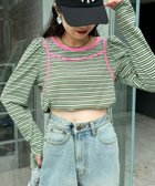 【チャオパニックティピー/CIAOPANIC TYPY】の【HELLO.SANFRANCISCO】2WAYマルチボーダーTEE 人気、トレンドファッション・服の通販 founy(ファニー) ファッション Fashion レディースファッション Fashion for Women アクセサリー Fashion Accessories インナー Innerwear キャミワンピース Cami Dress, Slip Dress コンパクト Compact, Small Size サロペット Overalls, Salopette トレンド Trend, Trending Now パイピング Piping, Trim Design ビスチェ Bustier, Corset Top ボトム Bottoms, Lower Wear ボーダー Border, Stripe おすすめ Recommended / Our Picks thumbnail グリーン|ID: prp329100004651588 ipo3291000000033610605