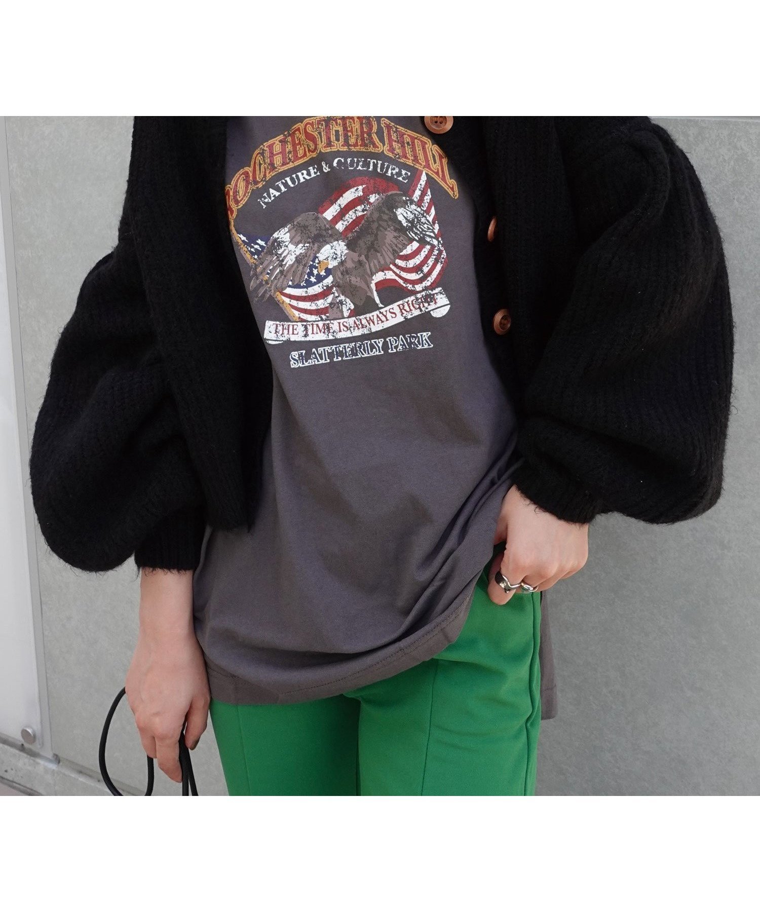 【コーナーズ/CORNERS】のイーグルプリントTシャツ インテリア・キッズ・メンズ・レディースファッション・服の通販 founy(ファニー) 　ファッション　Fashion　レディースファッション　Fashion for Women　トップス・カットソー　Cut & Sew Tops　シャツ・ブラウス・オフィスカジュアル　Elegant Blouses & Button-Ups　ロングTシャツ・Tシャツ　Longline T-Shirts & Tees　イラスト　Illustration　インナー　Innerwear　ウェーブ　Wavy Pattern　カーディガン　Cardigan, Knitwear　今季　This Season, Current Season　サロペット　Overalls, Salopette　シンプル　Simple, Minimal　ジャケット　Jacket, Outerwear　スラックス　Slacks, Dress Pants　チェック　Check, Plaid, Tartan　デニム　Denim, Jeans Material　パターン　Pattern, Design Print　ビッグ　Big, Oversized　フロント　Front, Front Design　プリント　Print, Printed Pattern　ボトム　Bottoms, Lower Wear　レース　Lace, Lace Fabric　2023春夏・S/S　Spring/Summer 2023 SS23　2023年　2023　スミクロ|ID: prp329100004651592 ipo3291000000033610662