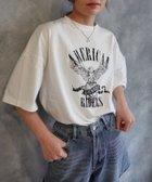 【コーナーズ/CORNERS】のイーグルプリントTシャツ 人気、トレンドファッション・服の通販 founy(ファニー) ファッション Fashion レディースファッション Fashion for Women トップス・カットソー Cut & Sew Tops シャツ・ブラウス・オフィスカジュアル Elegant Blouses & Button-Ups ロングTシャツ・Tシャツ Longline T-Shirts & Tees イラスト Illustration インナー Innerwear ウェーブ Wavy Pattern カーディガン Cardigan, Knitwear 今季 This Season, Current Season サロペット Overalls, Salopette シンプル Simple, Minimal ジャケット Jacket, Outerwear スラックス Slacks, Dress Pants チェック Check, Plaid, Tartan デニム Denim, Jeans Material パターン Pattern, Design Print ビッグ Big, Oversized フロント Front, Front Design プリント Print, Printed Pattern ボトム Bottoms, Lower Wear レース Lace, Lace Fabric 2023春夏・S/S Spring/Summer 2023 SS23 2023年 2023 thumbnail ホワイト|ID: prp329100004651592 ipo3291000000033610671