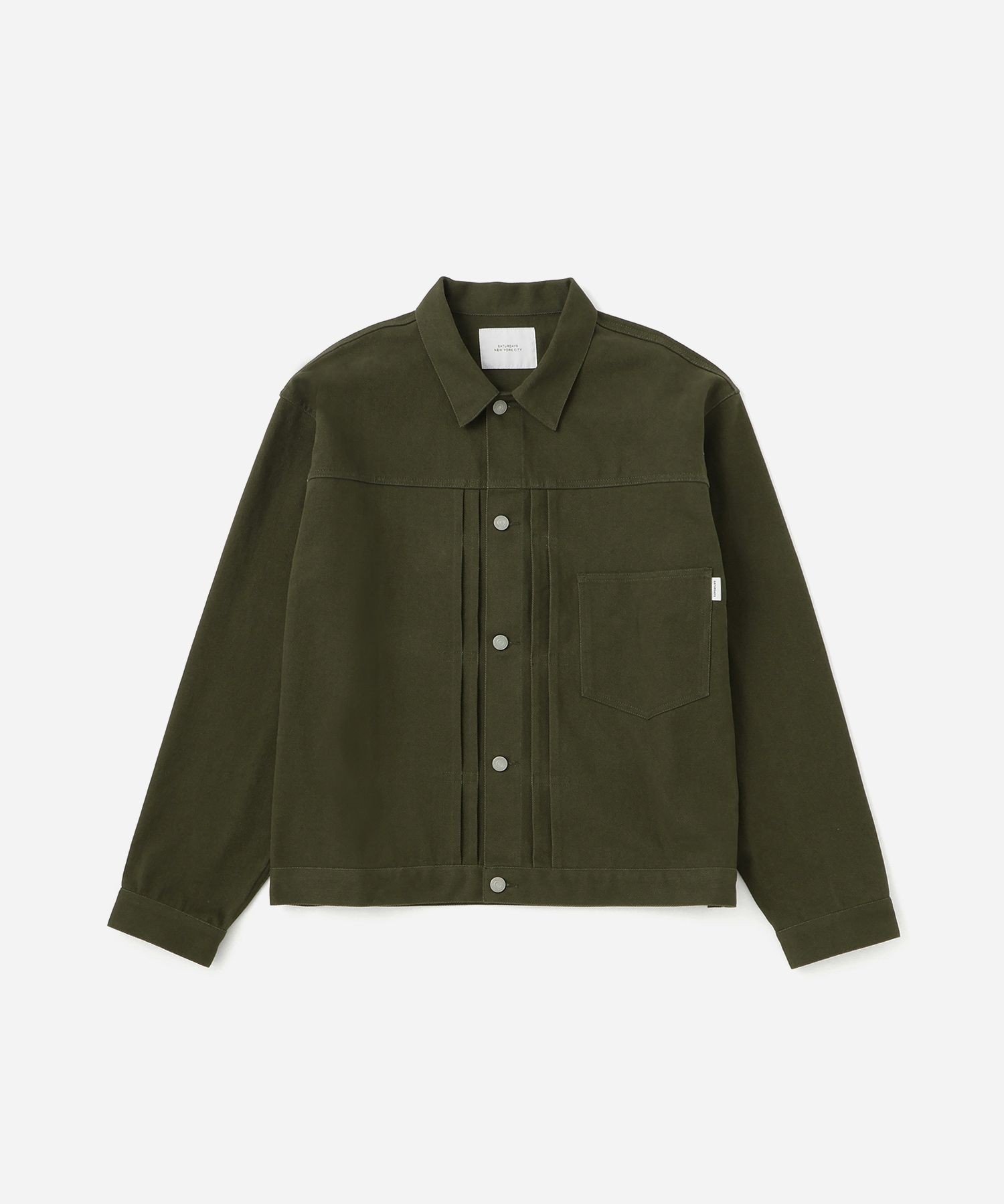 【サタデイズ ニューヨークシティ/SATURDAYS NYC】のChain Stitch Souvenir Jacket インテリア・キッズ・メンズ・レディースファッション・服の通販 founy(ファニー) 　ファッション　Fashion　レディースファッション　Fashion for Women　アウター　Coat / Outerwear Collection　レディースジャケット・軽アウター　Jackets　グラフィック　Graphic, Graphic Design　ジャケット　Jacket, Outerwear　デニム　Denim, Jeans Material　ピーチ　Peach, Soft Touch　ボックス　Boxy, Box Shape　リラックス　Relax, Relaxed Fit　ヴィンテージ　Vintage Style　オリーブ(37)|ID: prp329100004651667 ipo3291000000033611831
