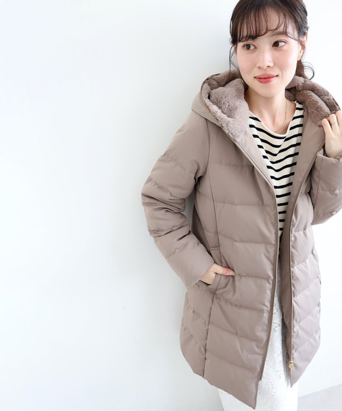 【ルクールブラン/le.coeur blanc】のファーフードロングダウン インテリア・キッズ・メンズ・レディースファッション・服の通販 founy(ファニー) https://founy.com/ ファッション Fashion レディースファッション Fashion for Women ダウン Down, Puffer |ID: prp329100004651672 ipo3291000000034577432