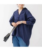 【ルージュヴィフラクレ/Rouge vif la cle】のマチ付きドルマンワイドシャツ ネイビー|ID: prp329100004651714 ipo3291000000033612468