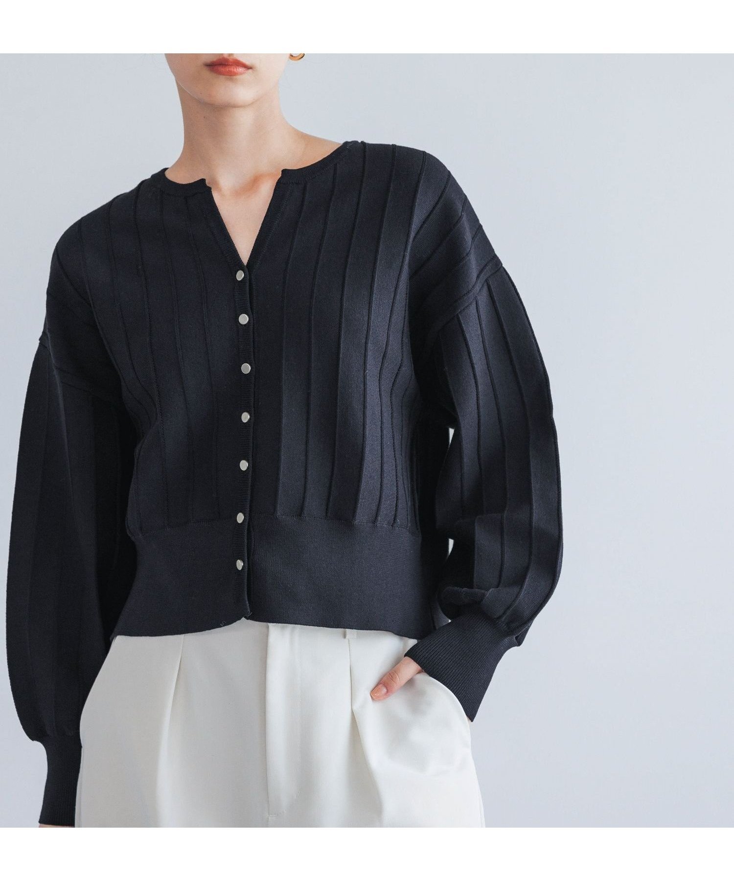 【アパートバイローリーズ/apart by lowrys】のアイレットアミショートカーディガン インテリア・キッズ・メンズ・レディースファッション・服の通販 founy(ファニー) 　ファッション　Fashion　レディースファッション　Fashion for Women　トップス・カットソー　Cut & Sew Tops　カーディガン・羽織り　Layered Style Cardigans　おすすめ　Recommended / Our Picks　アイレット　Eyelet Lace　アンサンブル　Ensemble Set　カーディガン　Cardigan, Knitwear　ショート　Short, Short Length　ストライプ　Stripe, Striped Pattern　タンク　Tank Top, Sleeveless Top　ツイスト　Tweed, Tweed Fabric　バランス　Balance, Style Balance　ランダム　Random, Irregular　ロング　Long, Long-Length　春　Spring　ブラック09|ID: prp329100004651739 ipo3291000000033613090